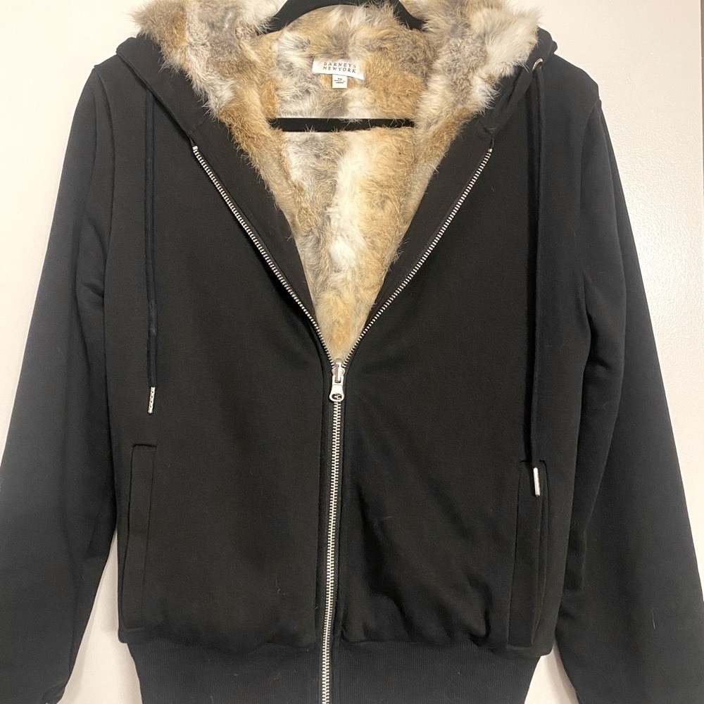 Barney’s  Fur Sweat Jacket